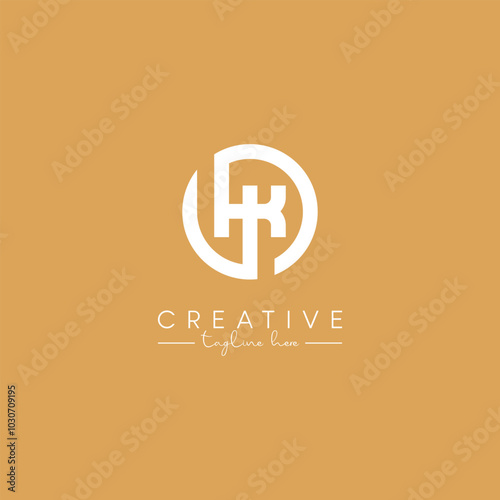 Alphabet HK KH Letter Artistic Stylish Logo Design. Initial Based Vector.