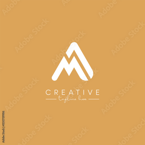Alphabet MA AM Letter Artistic Stylish Logo Design. Initial Based Vector.