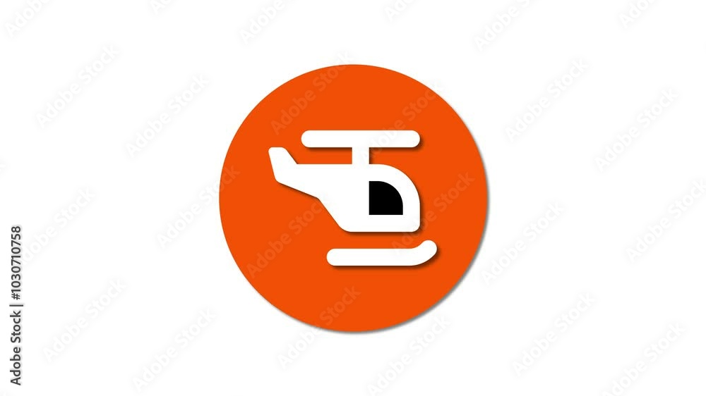 Gyrocopter, helicopter or vehicle icon flat design animation. Gyrocopter, helicopter or vehicle icon flat design animation.