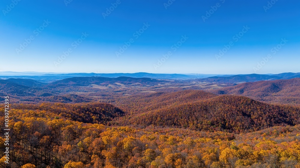 Aerial view of the Blue Ridge Mountains with a clear sky for copy space Aerial view of the Blue Ridge Mountains with a clear sky for copy space