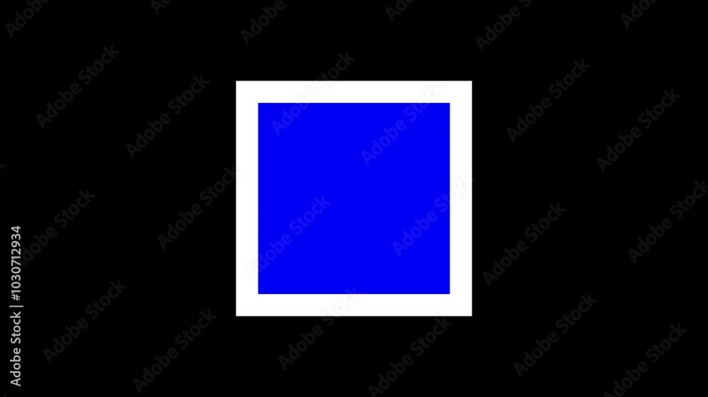 Blue blank frame mocup flat design animation.