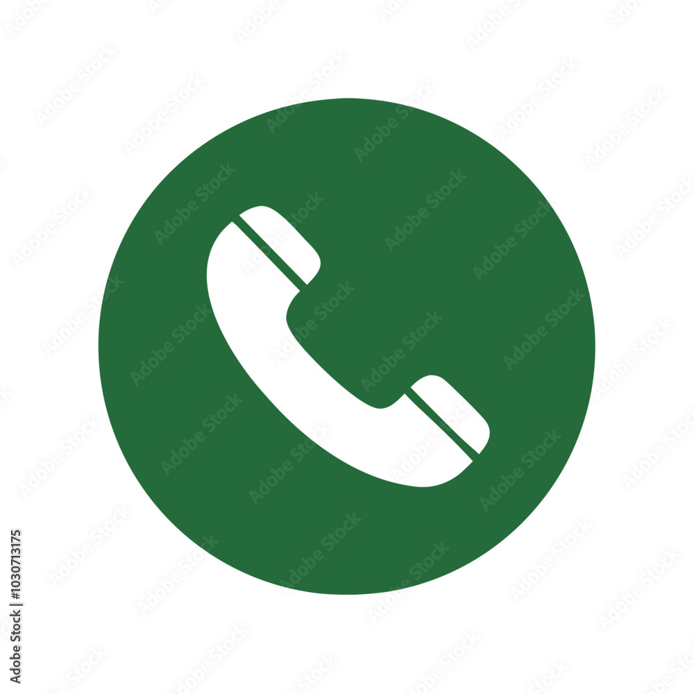 Telephone icon in a circle representing communication and connectivity Telephone icon in a circle representing communication and connectivity