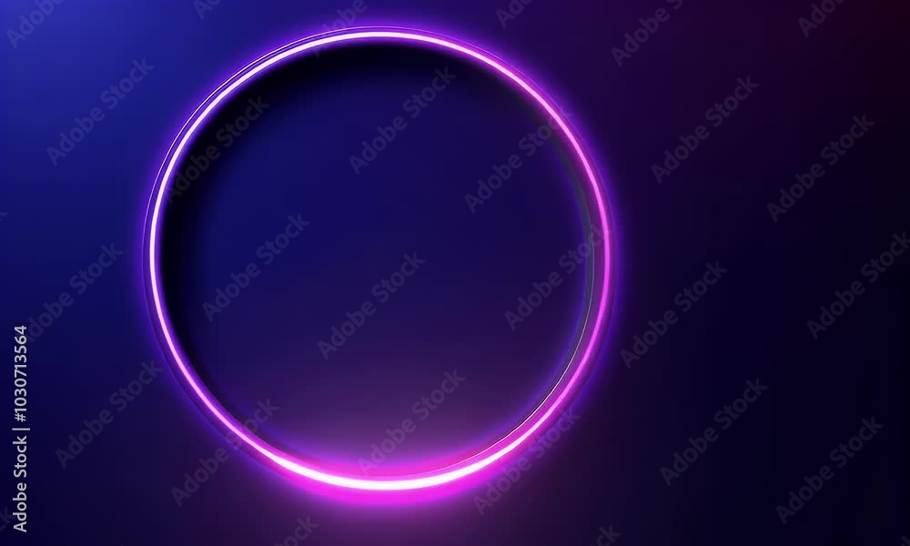 A glowing purple ring of light on a dark blue background, simple and minimalistic, a motion design concept. A glowing purple ring of light on a dark blue background, simple and minimalistic, a motion design concept.