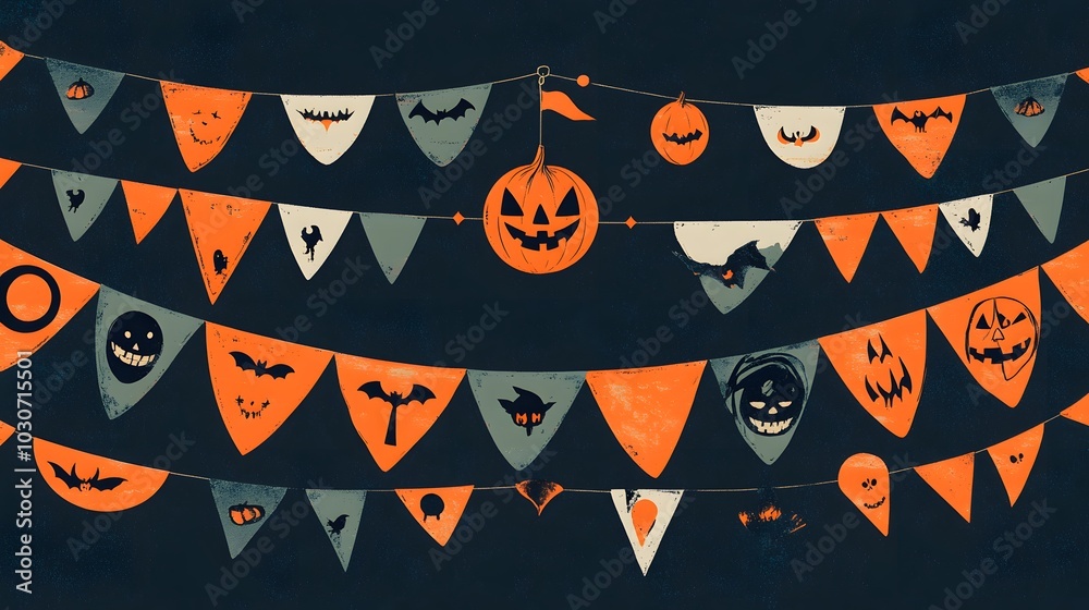 Retro Halloween Bunting Icon Ideas Retro Halloween Bunting Icon Ideas