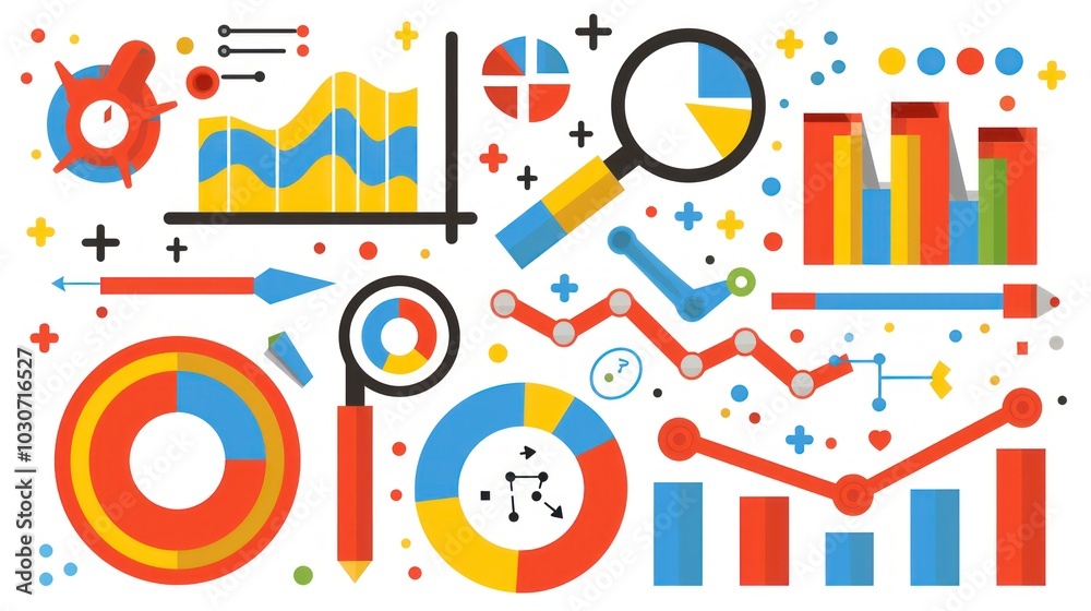 Fototapeta premium Colorful Charts and Graphs Representing Business Data Analysis