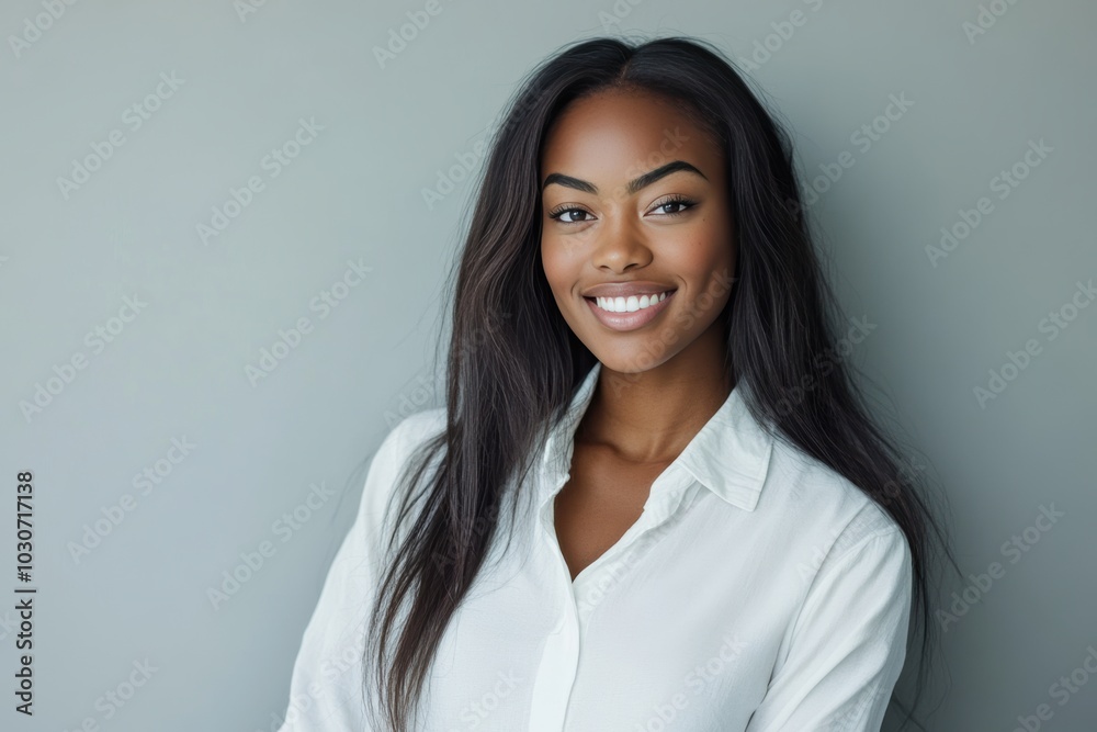 In a studio setting, African American women in white professional attire embody leadership and success, perfect for corporate visuals promoting diversity and inclusion. In a studio setting, African American women in white professional attire embody leadership and success, perfect for corporate visuals promoting diversity and inclusion.