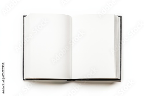 Blank Hard Cover Book Isolated on White Background