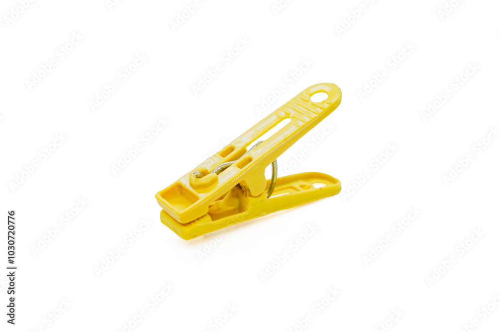 Plastic clothes pins on white background Plastic clothes pins on white background