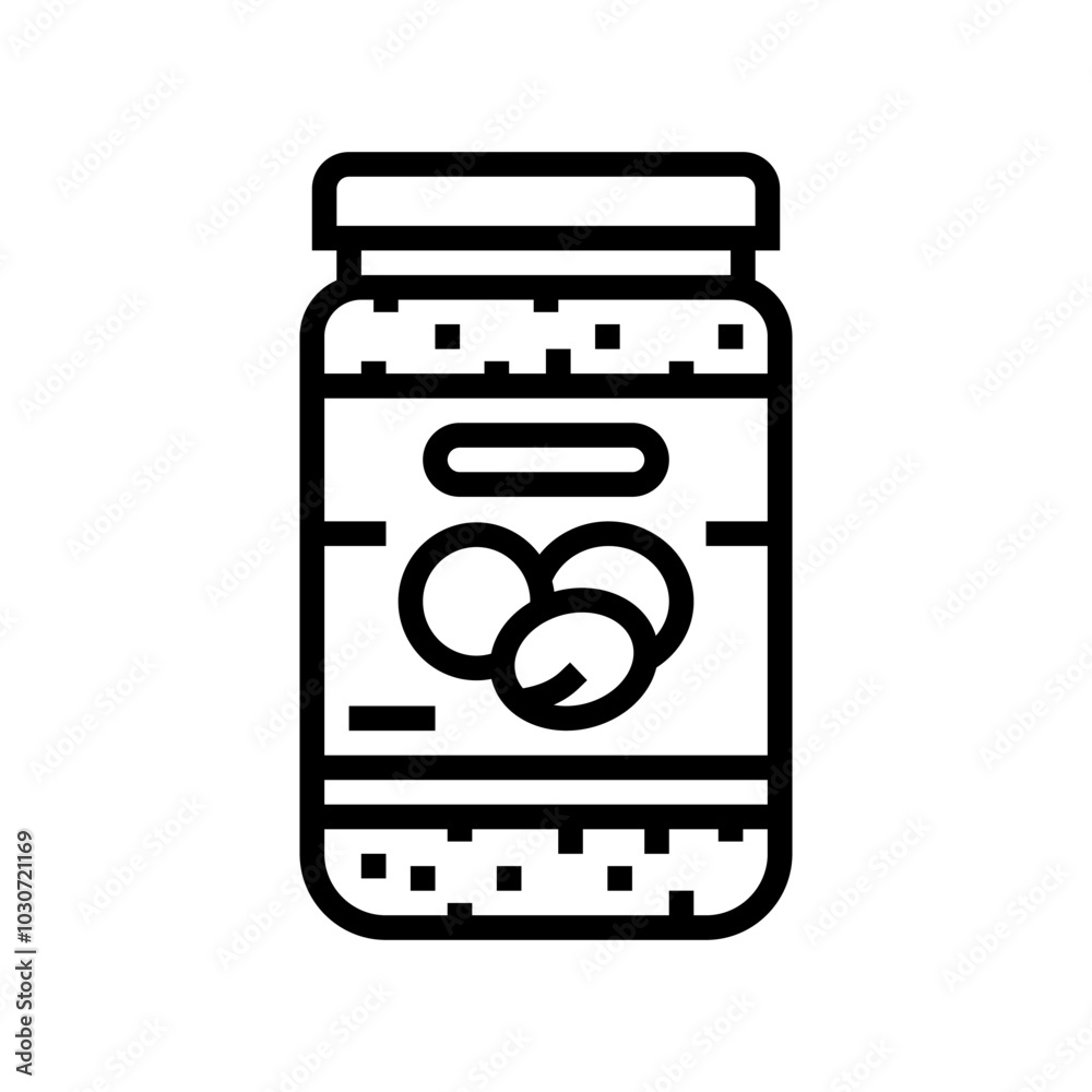 nut butter jar vegan food line icon vector. nut butter jar vegan food sign. isolated contour symbol black illustration nut butter jar vegan food line icon vector. nut butter jar vegan food sign. isolated contour symbol black illustration