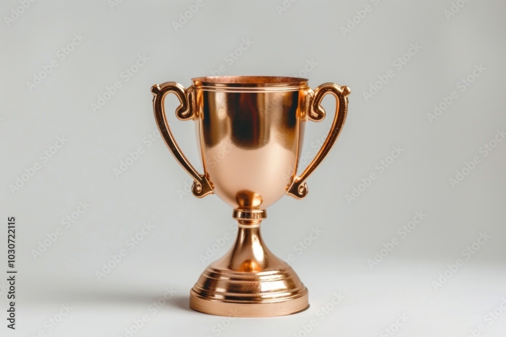 Shiny golden trophy with handles Shiny golden trophy with handles
