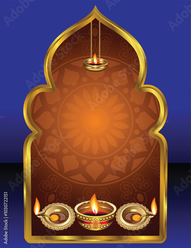 artistic creative blue diwali background.eps