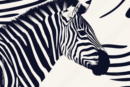 Abstract zebra stripes in black and white art design photo