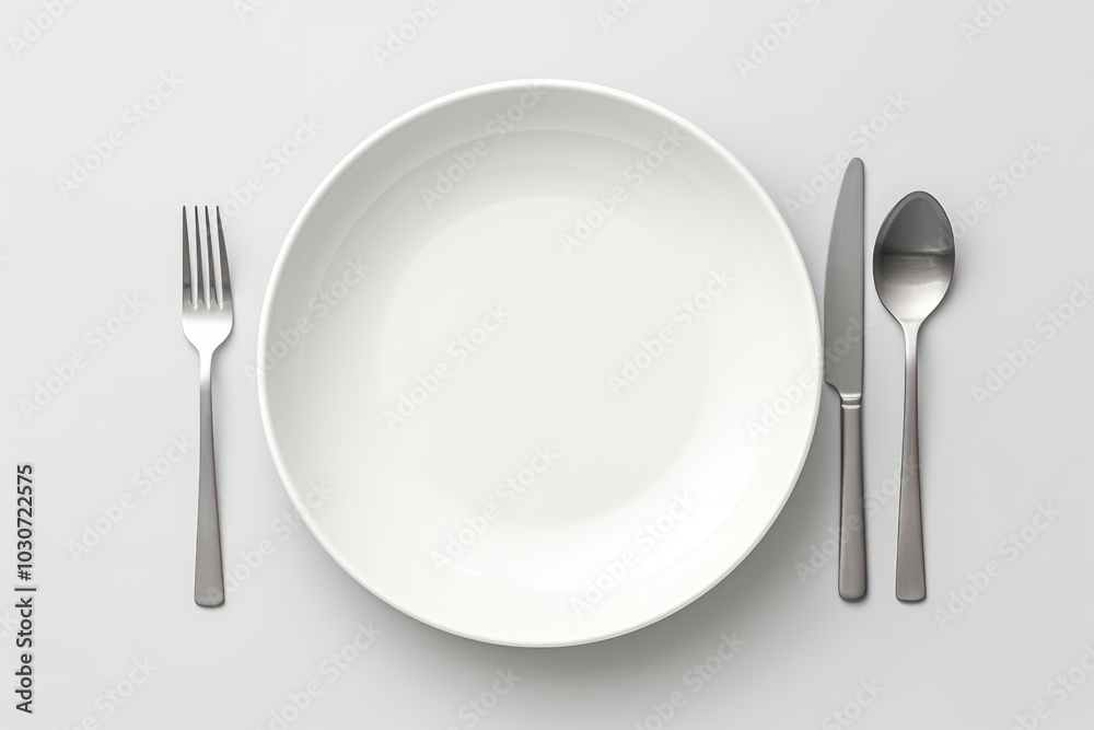 Minimalist dining setup with cutlery Minimalist dining setup with cutlery