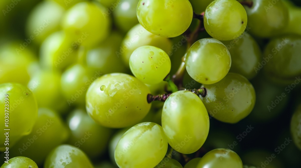 Vibrant and Succulent: A Close-Up View of Luscious Green Grapes in Ratio Vibrant and Succulent: A Close-Up View of Luscious Green Grapes in Ratio