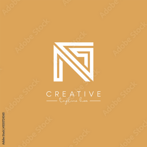 Modern NG GN Letter Artistic Logo Design. Initial Based Vector Template.