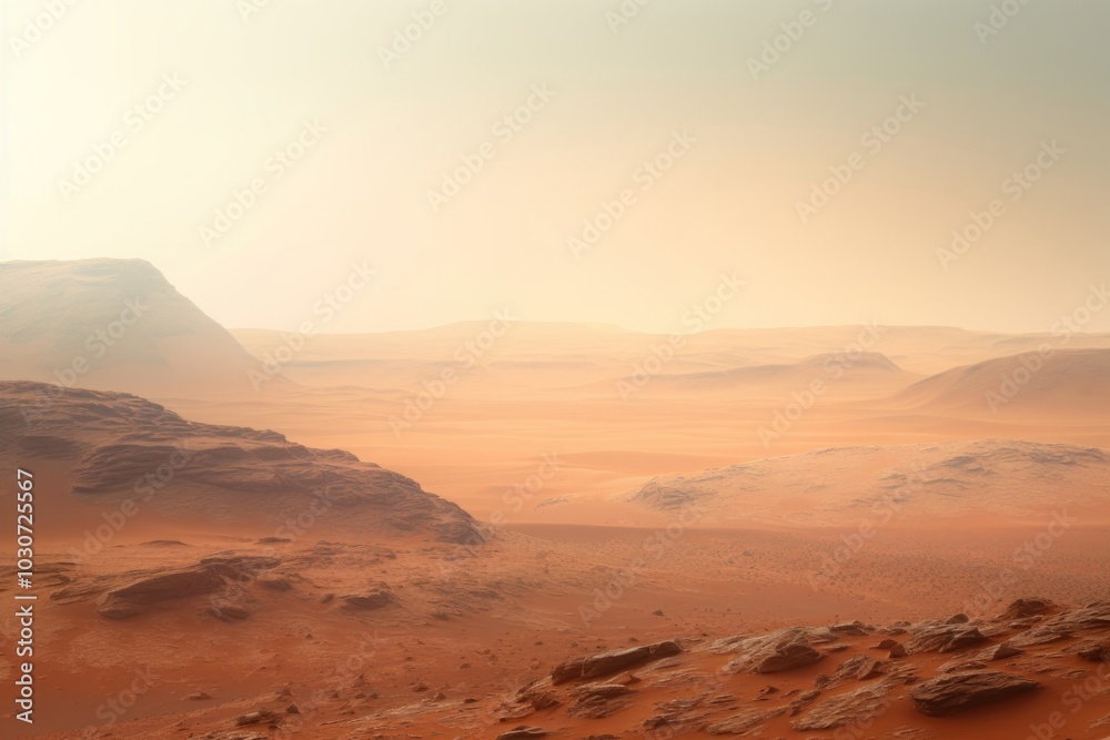 Naklejka premium Space outdoors horizon desert.