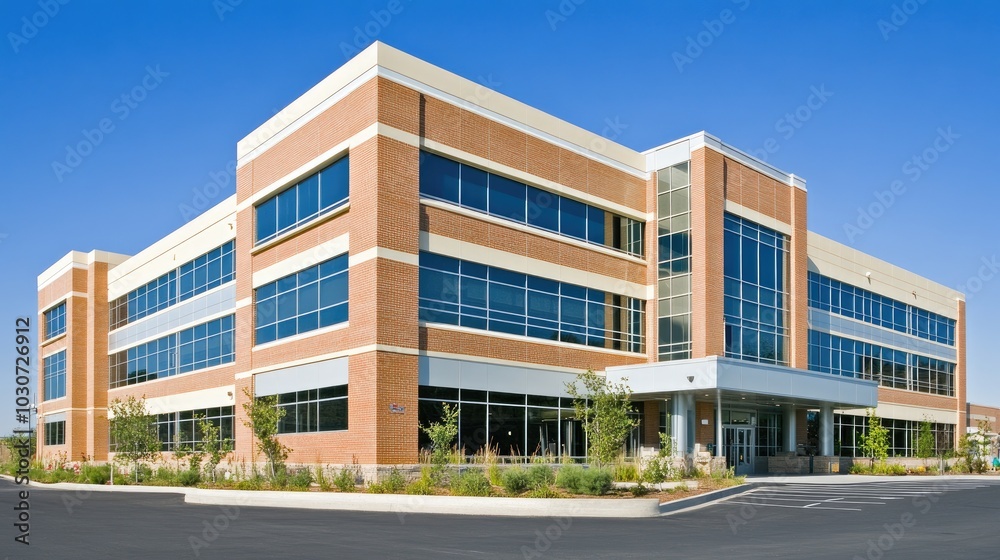 Contemporary hospital exterior with sleek architecture and a spacious entrance, symbolizing cutting-edge medical services. Contemporary hospital exterior with sleek architecture and a spacious entrance, symbolizing cutting-edge medical services.