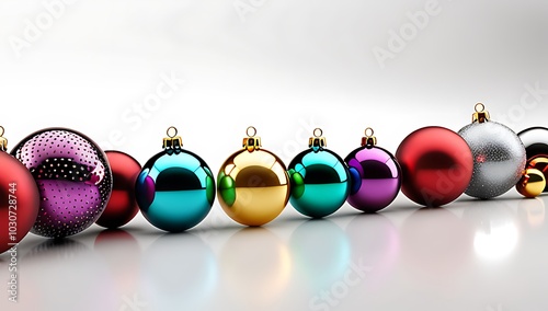 shiny christmas stars colorful orbs adorn beautiful line white background stunning rgba png image rendering photo