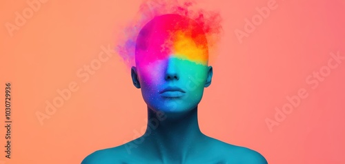 Abstract representation of human emotions with colorful effects.