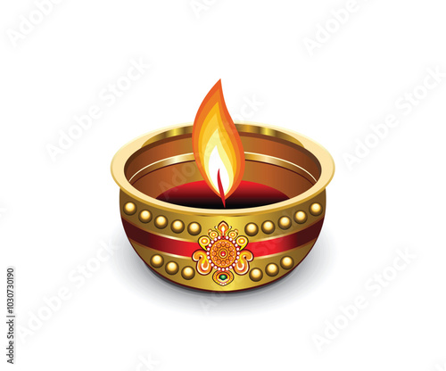 artistic creative golden diwali .eps