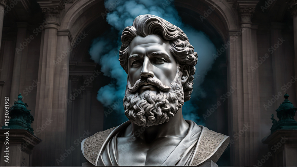 Obraz premium Ancient Philosophy Statue, Stoa Philosophy