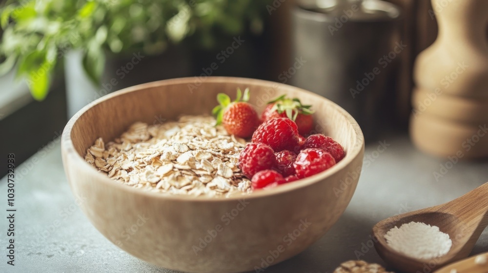 Oatmeal Bowl with Fresh Fruits and Toppings Oatmeal Bowl with Fresh Fruits and Toppings