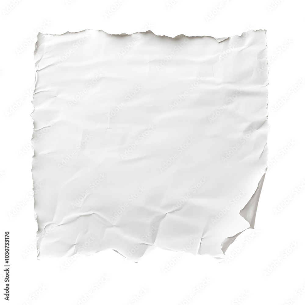 White Crumpled Paper With Torn Edges White Crumpled Paper With Torn Edges