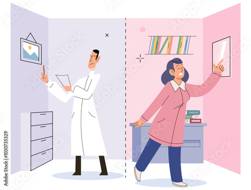 Personal space vector illustration. The practice social distancing highlights importance personal space in preventing spread diseases Discomfort arises when personal space is invaded without consent