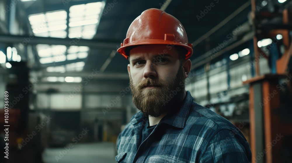 Portrait of a Worker in a Warehouse Setting Portrait of a Worker in a Warehouse Setting
