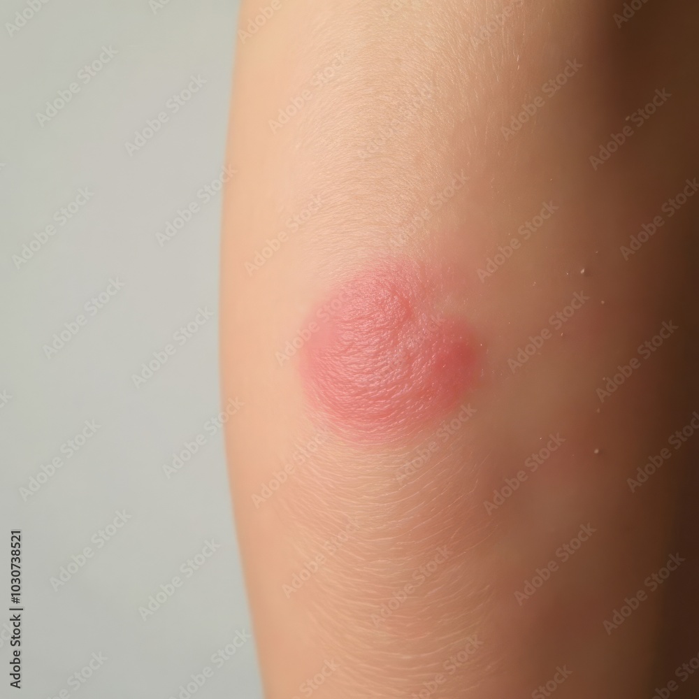 Fototapeta premium man has allergic skin rash on his legs from itchy dry skin eczema dermatitis insect bites