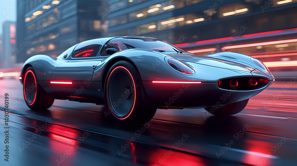 A sleek, low-to-the-ground hovercar that gracefully glides above the street, showcasing a futuristic design that emphasizes aerodynamics. A sleek, low-to-the-ground hovercar that gracefully glides above the street, showcasing a futuristic design that emphasizes aerodynamics.