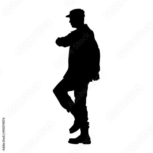 Soldier marching silhouette	