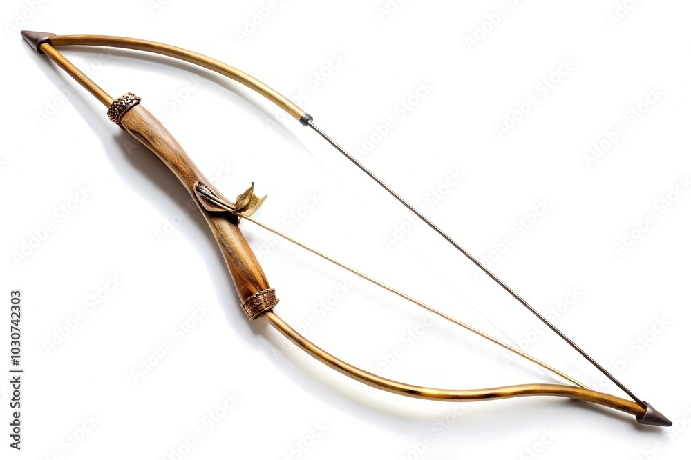 Image of white bow and arrow isolated on white background Image of white bow and arrow isolated on white background