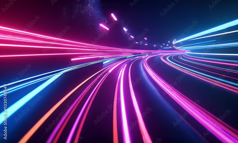Abstract, Neon Light rays, streaks, and speed lines on a dark background. glowing, futuristic technology video game or motion blur effect.
Abstract, Neon Light rays, streaks, and speed lines on a dark background. glowing, futuristic technology video game or motion blur effect.