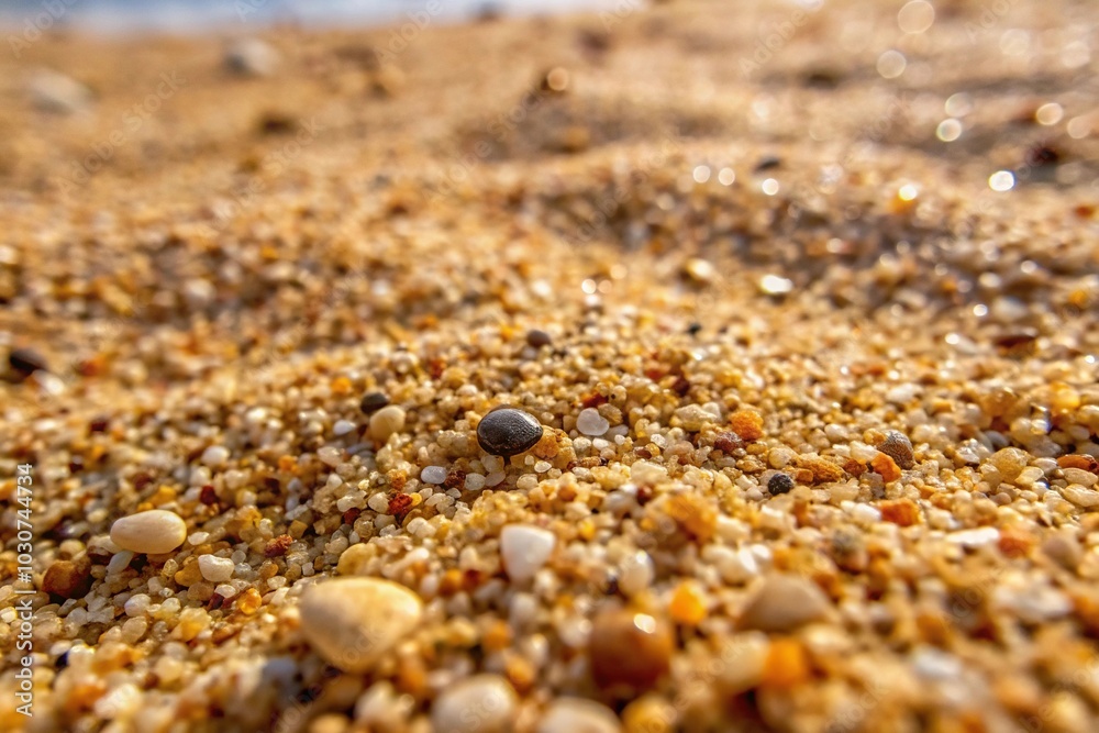 Forced perspective sand texture from pile with grit and small stones Forced perspective sand texture from pile with grit and small stones