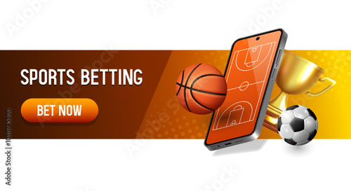Sports betting banner. Banner for a website. Vector illustration.