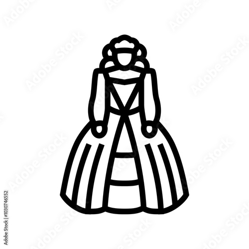 historical cosplay line icon vector. historical cosplay sign. isolated contour symbol black illustration