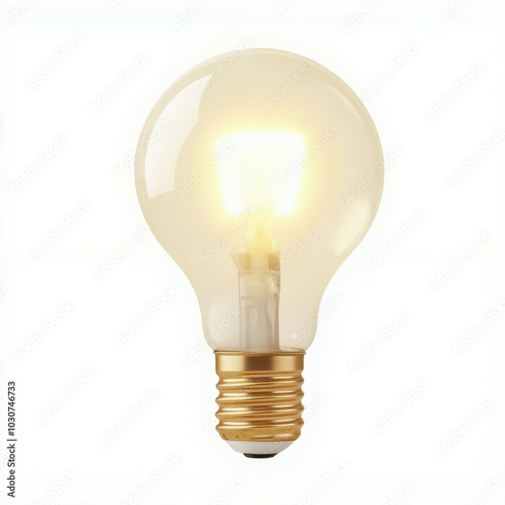 A glowing light bulb on a white background, symbolizing illumination and creativity. A glowing light bulb on a white background, symbolizing illumination and creativity.