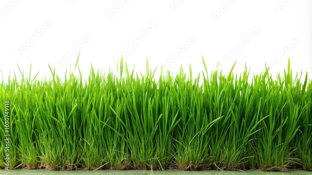 Fototapeta premium isolated green grass on white background