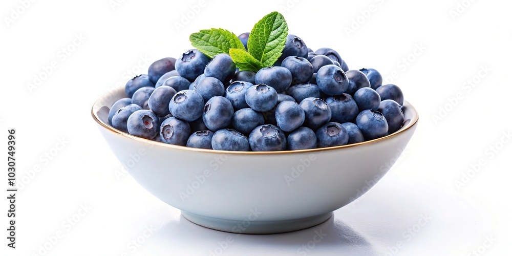 Fresh blueberries in a bowl on white background Fresh blueberries in a bowl on white background