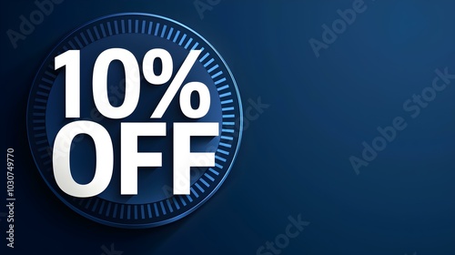 Wallpaper Mural White '10% OFF' Promotional Sign on a Navy Blue Background with Copy Space Torontodigital.ca