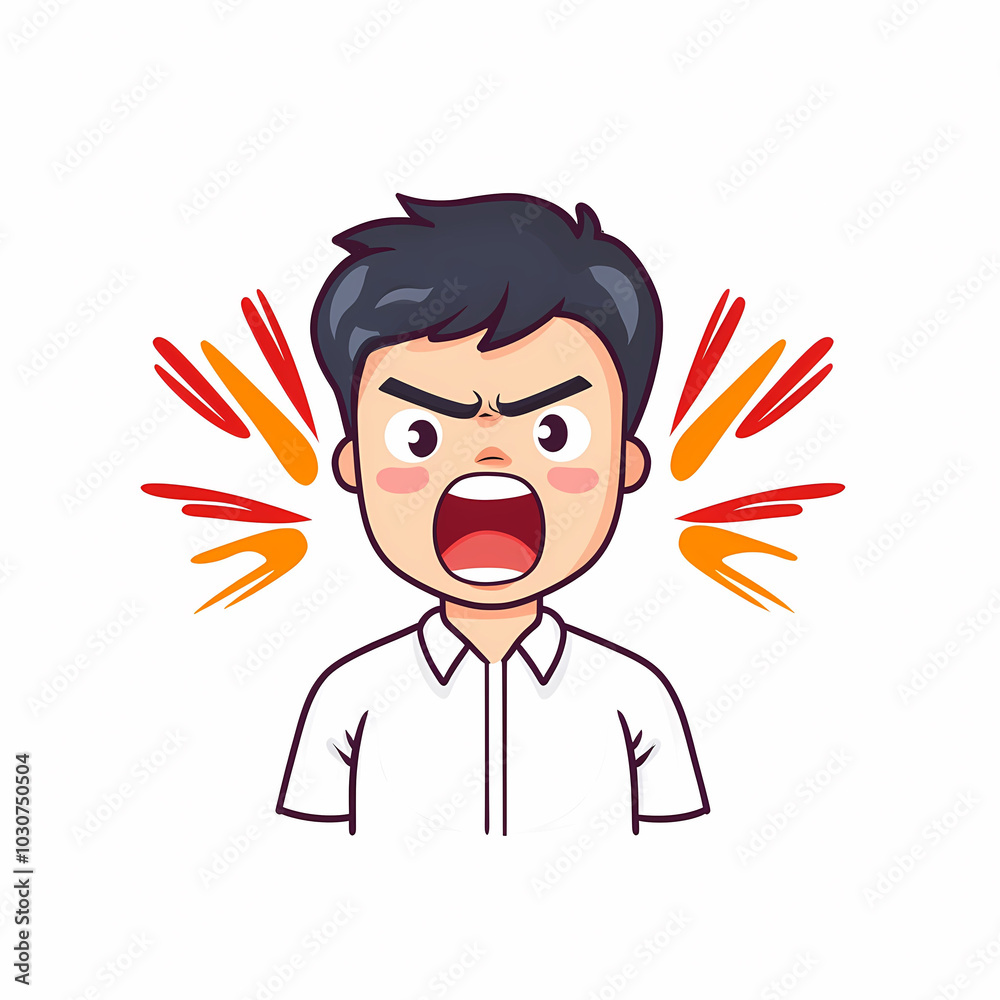 Angry animated character expressing surprise and frustration with loud shout. characters facial expression conveys strong emotions, making it relatable for various contexts Angry animated character expressing surprise and frustration with loud shout. characters facial expression conveys strong emotions, making it relatable for various contexts