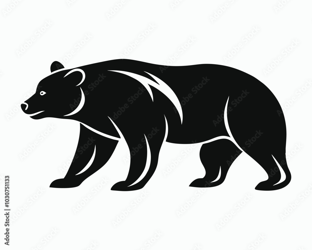 Fototapeta premium Bear silhouette illustration
