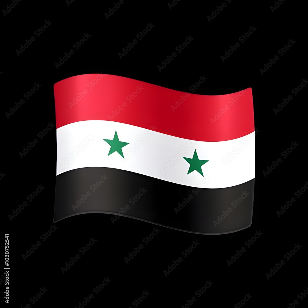 Naklejka premium Syria Flag Emoji Illustration 