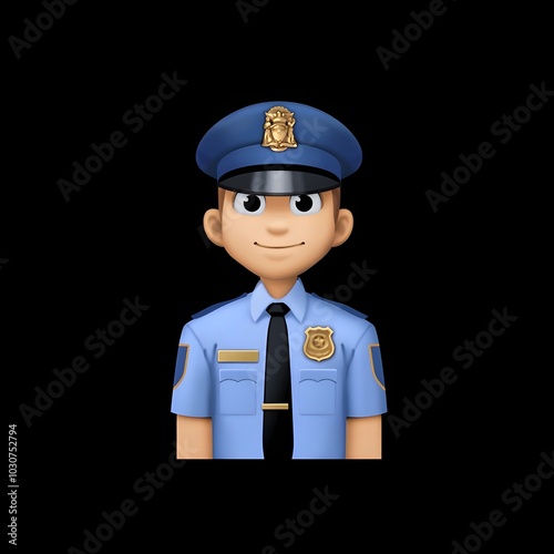 Police Officer Emoji Illustration 