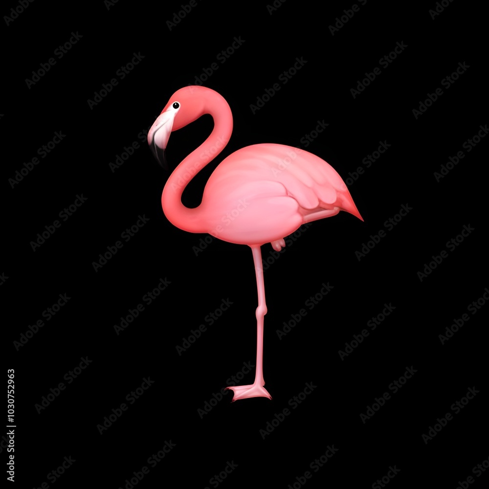Fototapeta premium Flamingo Emoji Illustration 