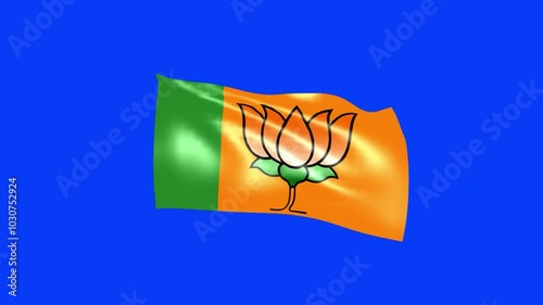 Bjp Flag Animation Hd Bharatiya Janata Flag Closeup 1080p Full Hd  3d Bharatiya Janata Flag Waving. Sign Of Bjp India Political System From India Loop Animation photo