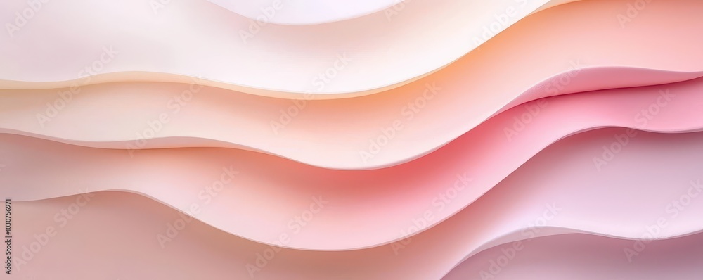 Obraz premium A serene image featuring soft, flowing waves of pastel colors, creating a calming and harmonious visual effect.