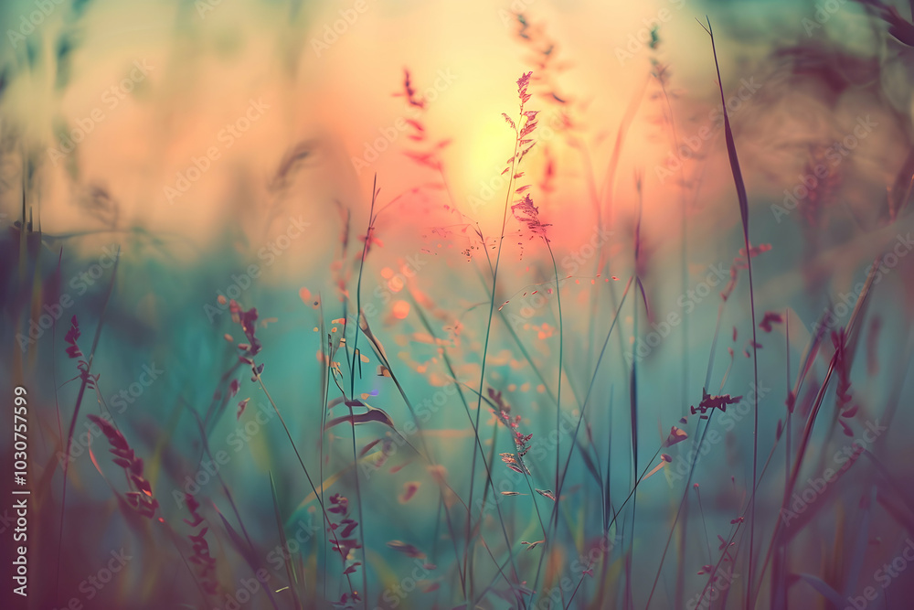 A photograph of tall grasses in the foreground, with a blurred sky and sun behind them. A photograph of tall grasses in the foreground, with a blurred sky and sun behind them.