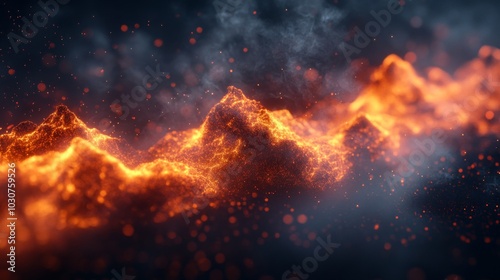 Fiery Mountain Abstract